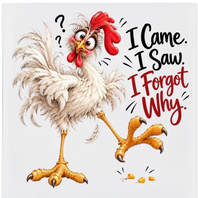 Radey's Keramische tegel - "I came, i saw, i forget way" - 15 x 15 cm - grappige tegel, spreuktegel, decoratie tegel Divers