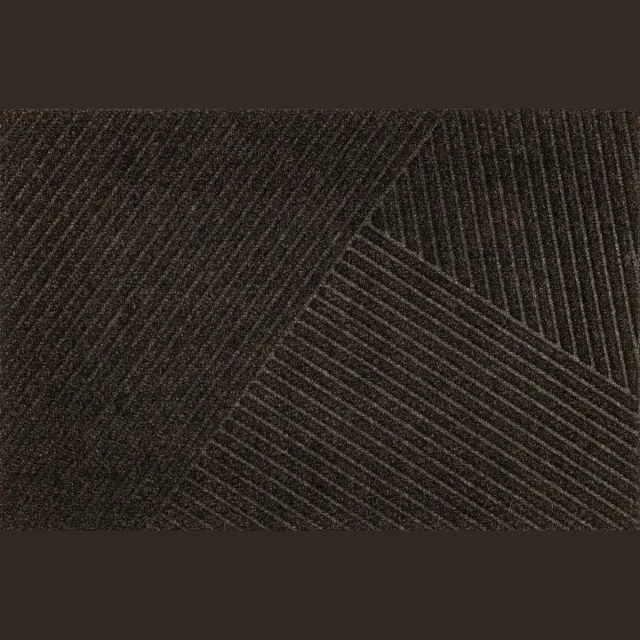 Kleen-Tex Dune Deurmat Stripes - 60 x 90cm - Dark Brown donker bruin