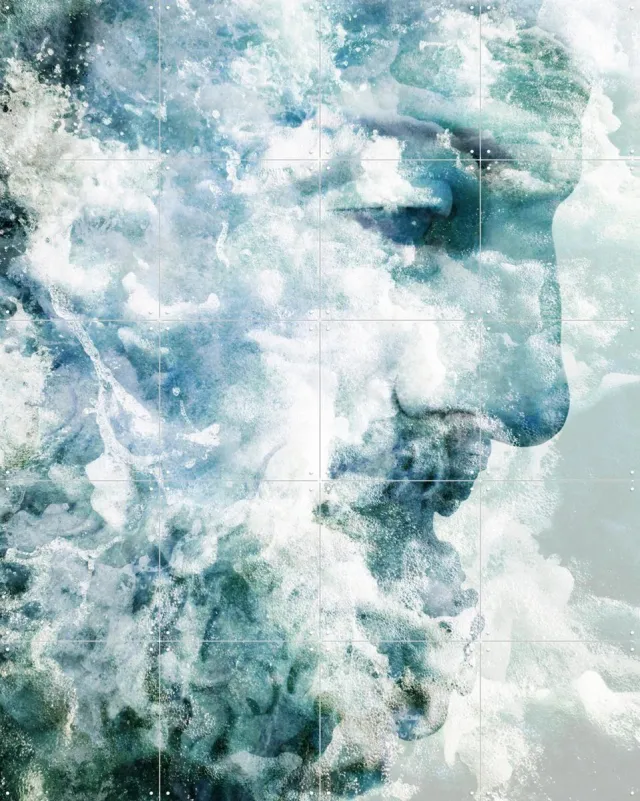 IXXI Seaman, Angelo Cerantola - 80 x 100 cm - Grote wanddecoratie en posters - Abstract, Digitale Kunst, Fotografie, Grafisch Ontwerp, Gemengde Blauw