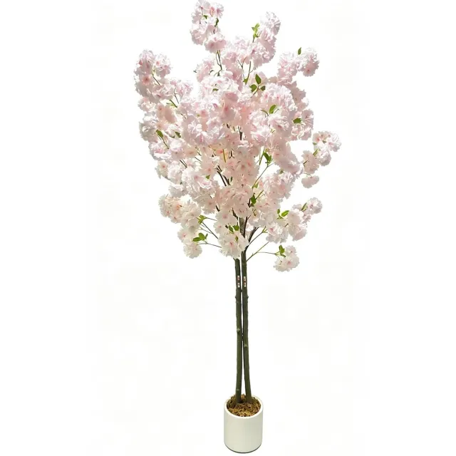 DayeLabel Kunstplant - Kunstplanten voor binnen - Kunstboom - Kunstboom Bloesem - Sakura - Zijden Bloemen - Kunst Bloem - Wit/Roze Roze/Wit