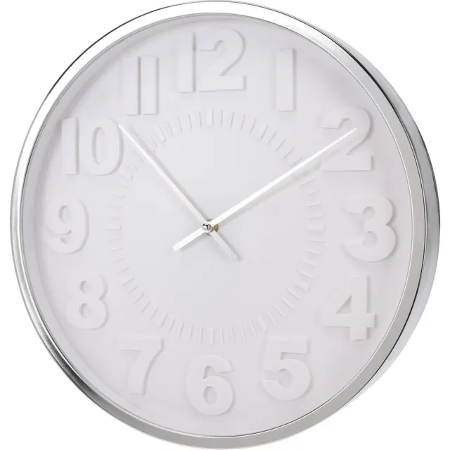 Valetti Wandklok - ValettiWandklok-40,5CmWandklok-ZilverenWandklok-ModerneWandklok – 40,5 cm – 1 stuk wit