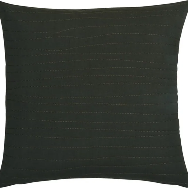 Linen & More Uneven Stitching Lt. Khaki Kussen -45 X 45 Donker groen