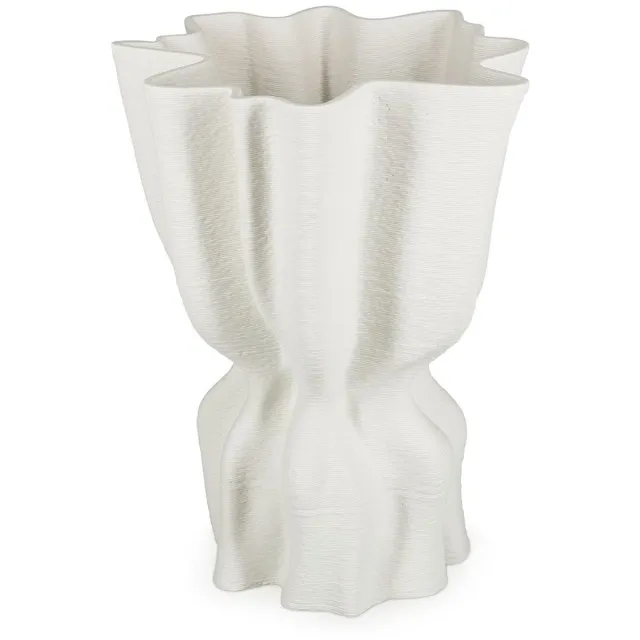 SP Collection Vaas 22x17,5xH29cm draped white Vea Wit