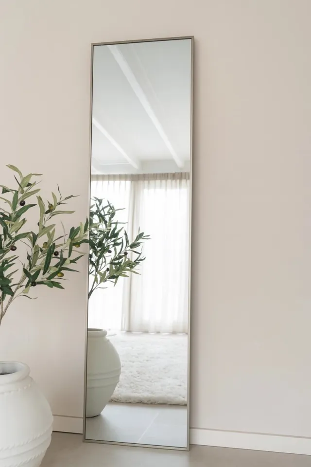 Nordic Style® Rechthoekige spiegel 180x40cm - Greige - Scandinavische Spiegels - Vierkant - Pas spiegel - Staande spiegel - Kleedkamer spiegel - Pas