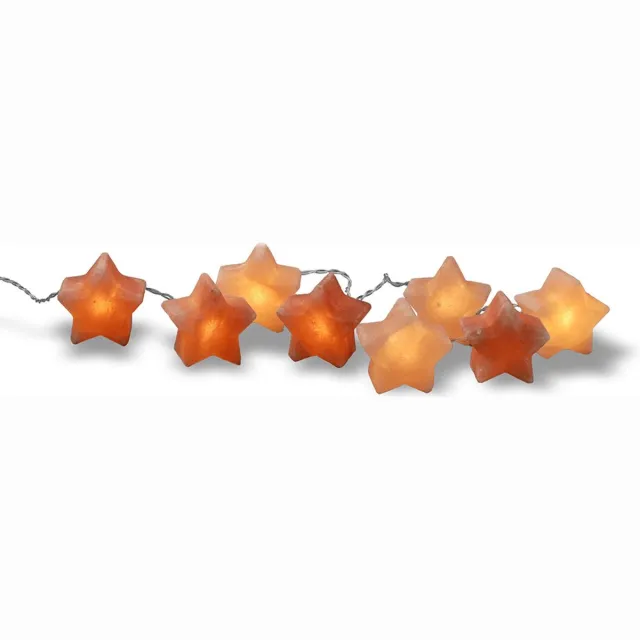 Himalaya Salt DreamsWagner Design Himalayazoutkristallen Stervorm Verlichting - Fire Stone - Lichtsnoer Op batterij - 8 stuks - Sfeerverlichting - Ledverlichting - Woonaccessoires - Oranje