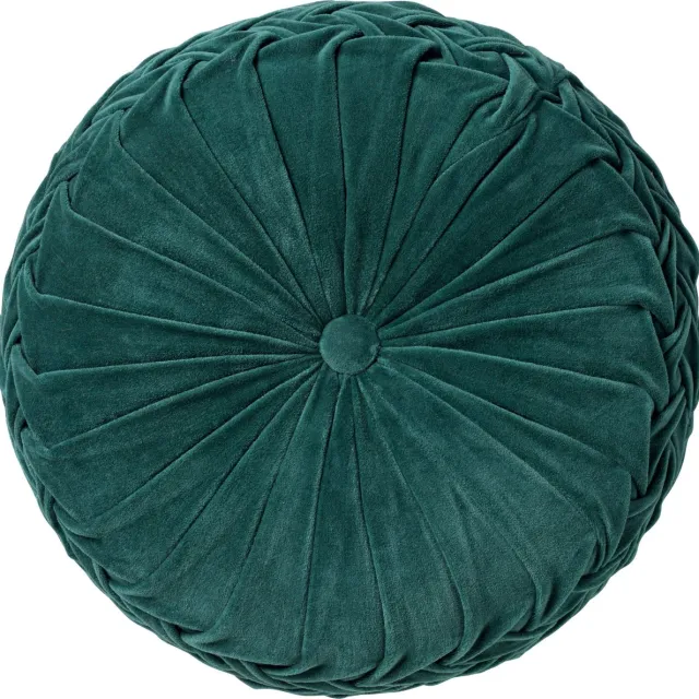 Dutch Decor KAJA - sierkussen Ø40 cm - rond - velvet - Sagebrush Green - groen Blauwgroen