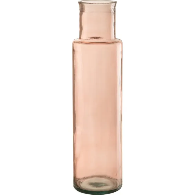 J-Line vaas Cilinder - glas - lichtroze - medium - 54.5 cm hoog