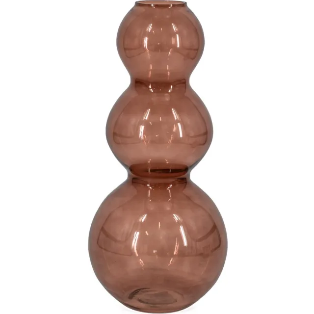homebound by ky Glazen vaas bubble roze | 46,5x21x21cm | glazen bloemenvaas roze bolvormen