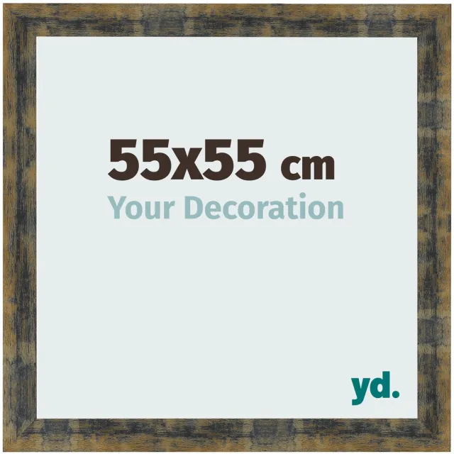 yd. Your Decoration - Fotolijst 55x55 cm - MDF - Blauw Goud Gemeleerd - Pisa