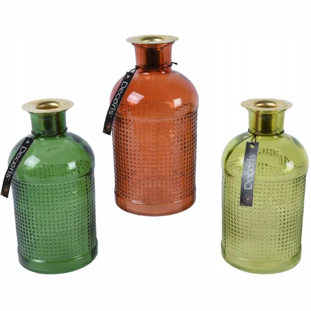 Kaemingk Serie - Glazen Waxinelichthouder - Ozdobny - 16 x 8 cm Groen;Oranje