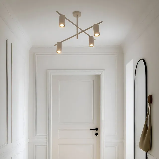Lindby plafondlamp - 4lichts - IJzer - H: 40 cm - GU10 - beige