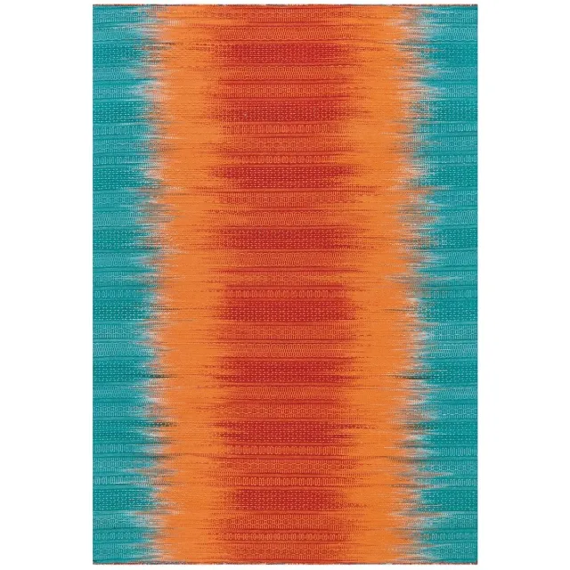Dutch XXL Wollen Vloerkleed | Tapijt | Sunset | Verloop | Oranje/Blauw | 90x160 cm Oranje / Blauw