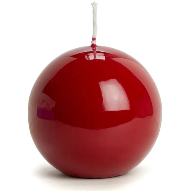 Rustik Lys Hoogglans bolkaars - 8 cm - Antiekrood Antiek rood