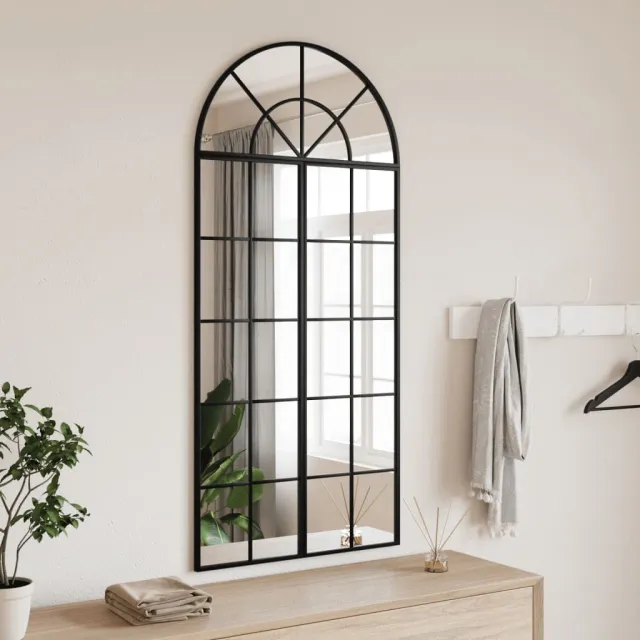 vidaXL Wandspiegel boog 60x130 cm ijzer zwart