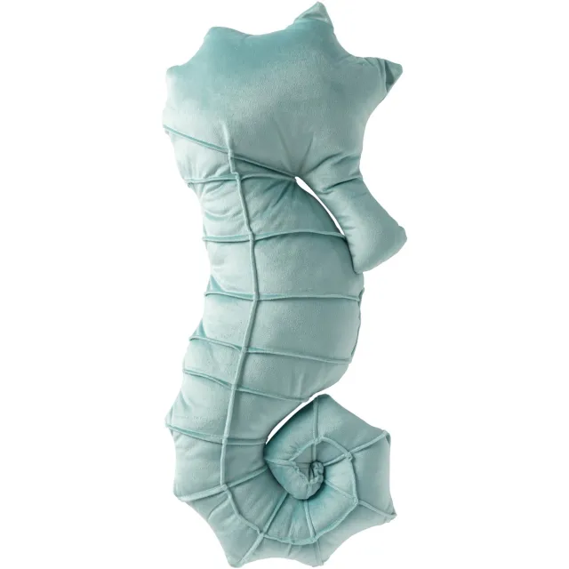 J-Line kussen Zeepaard - polyester - turkoois Blauw