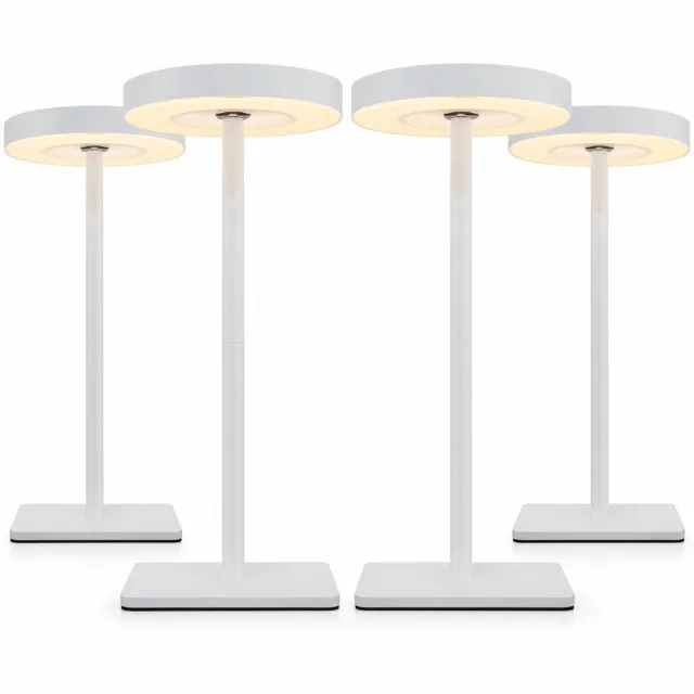 Nook Oplaadbare tafellamp 4-pack - Wit - Draadloos - LED & 3 lichtstanden - Bureaulamp of nachtlampje 4-pack Wit