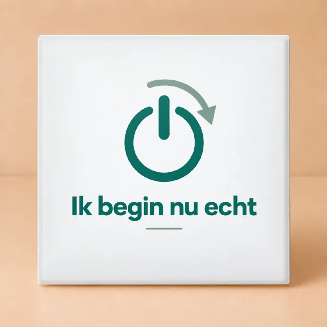 Bedruk King Strakke Scandinavische 'Ik begin nu echt' Tegel – Minimalistische Wanddecoratie voor De Grote Lock-in Fans - 15 x 15 cm Wit