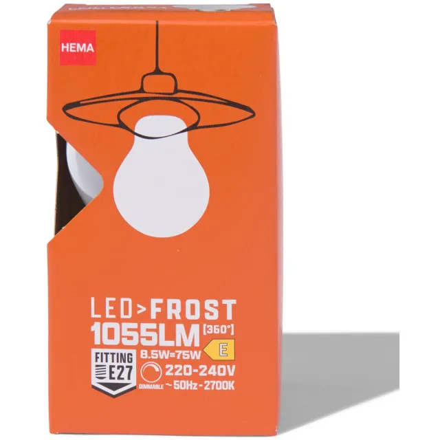 HEMA Led peer glass frost E27 8.5W 1055lm dim