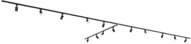 HOFTRONIC railverlichting pakket T-vorm – 4x 1,5 meter en 2x 1 meter rails – 14x GU10 spots 2700K warm wit – dimbaar – aluminium zwart – IP20 – modulair – 230V – railspots zwart woonkamer keuken