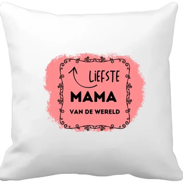 Akyol liefste mama van de wereld Kussen hoes - Mama - de liefste moeder - moeder cadeautjes - moederdag - verjaardag - geschenk - kado - 40 bij 40 cm Multicolor