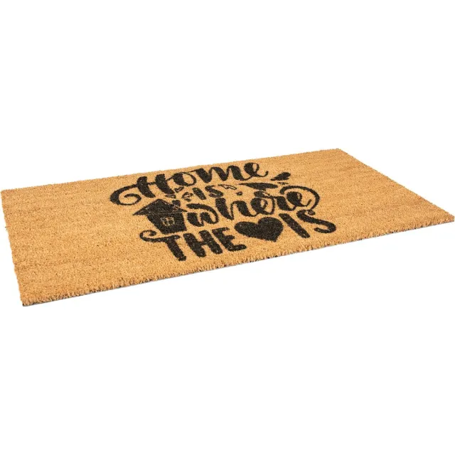 Rubbermagazijn Deurmat - Kokosmat - 1000x500mm - Home is where the hart is Naturel