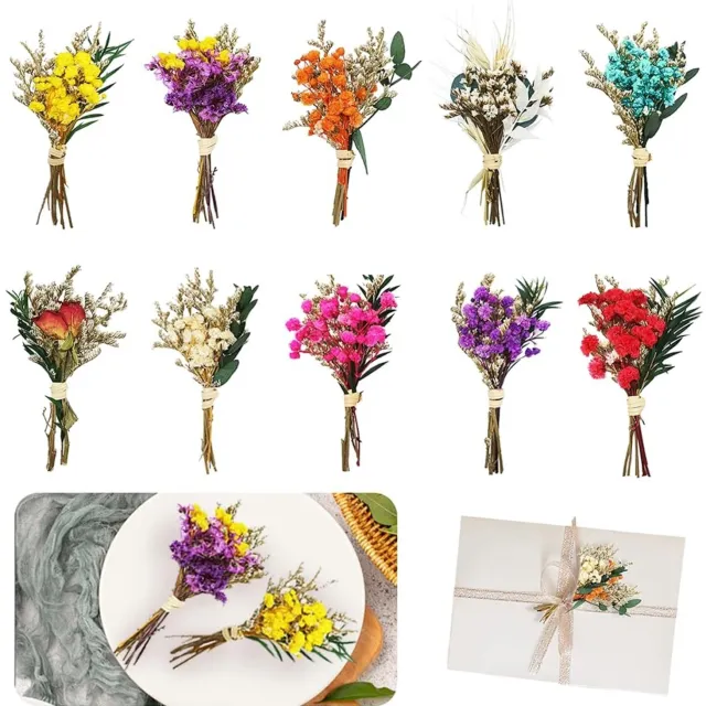 Famanu Mini droogbloemen boeket voor decoratie en DIY projecten 10 stuks