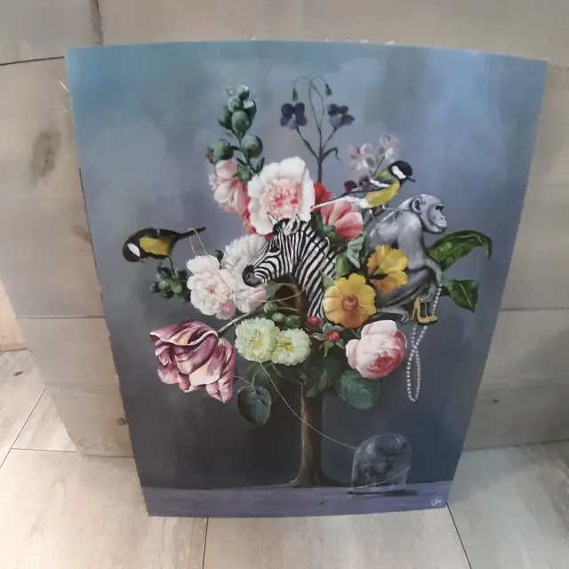 By Jet Poster - Vogels & Bloemen - 30 x 40 cm multi