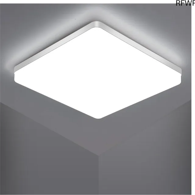 RFWR Vierkante LED Plafondlamp 48W - Waterdicht en Energiezuinig, Ideaal voor Badkamer en Woonkamer 6500 K koudwit
