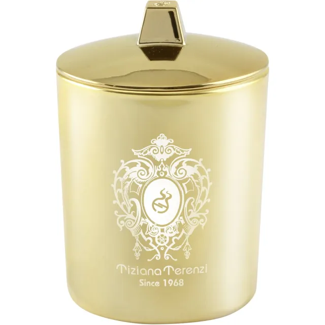 Tiziana Terenzi Cassiopea Scented Candle In Gold Glass 170 G + Lid (unisex) Goud