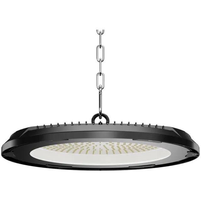 HOFTRONIC Eris LED High Bay UFO - 200 watt - 28.000 lumen (140lm/W) - 4000K neutraal wit - IP65 waterdicht - IK08 - Flikkervrij Zwart