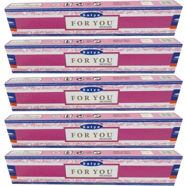 HEM Satya Nag Champa wierook stokjes - For You - 5x pakje van 12 stuks - 15 gram Multi