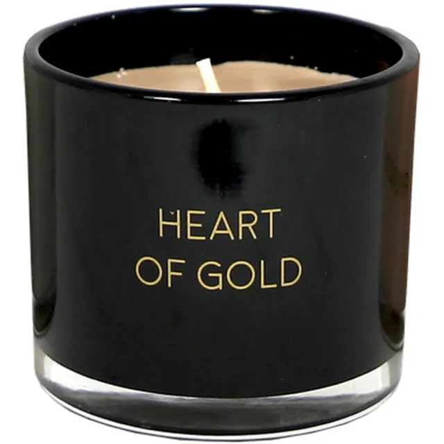 My Flame Lifestyle MY FLAME - sojakaars met wensarmbandje - 'Heart of gold' - Warm Cashmere - 35 branduren - Zwart