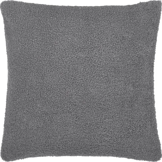 QUVIO Sierkussenhoes - Sierkussens - Sierkussen - Woonkamer - Kussenhoes - Sierkussen 45x45 - Kussenhoes teddy - Sierkussen teddy - Donker grijze kussens - Sierkussens donkergrijs - Teddy stof - Donker grijs