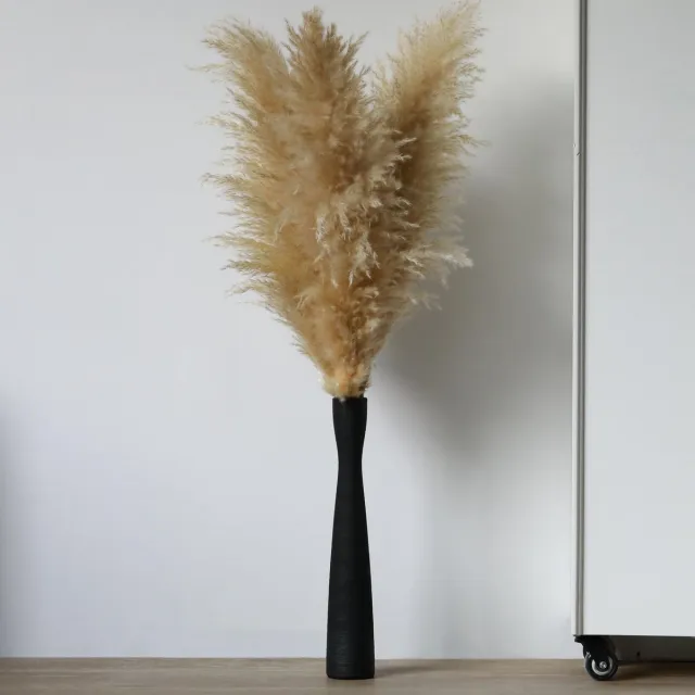 Unyqoos Moderne slanke keramische vaas in mat zwart voor stijlvolle decoratie