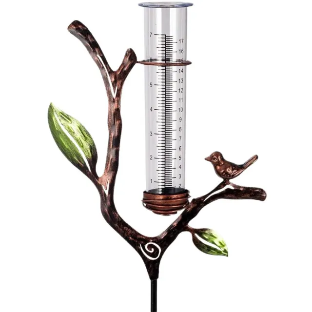 Nosheir Regenmeter Buiten - Neerslagmeter - 70 cm Hoog - Metaal - Decoratieve Tak - voor Tuinonderhoud