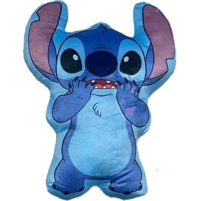 Disney Home Disney Stitch Kussen – Lilo en Stitch gevormd Sierkussen –33 x 26 cm blauw