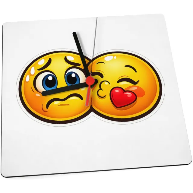Mr Cadeautjes Klok 19 x 19 - design Een vergelijkbare humoristische contrastopbouw met twee tege | cadeau Wit