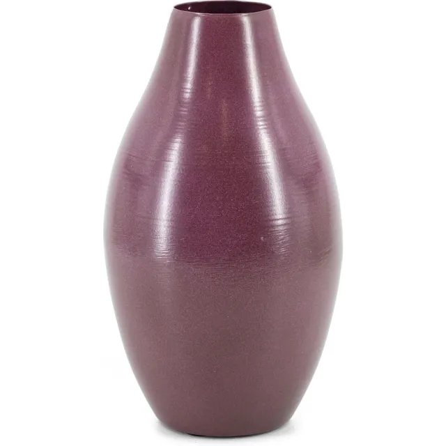 homebound by ky Vaas metaal aubergine | 5,5x14x25,5cm | bloemenvaas aubergine Paars