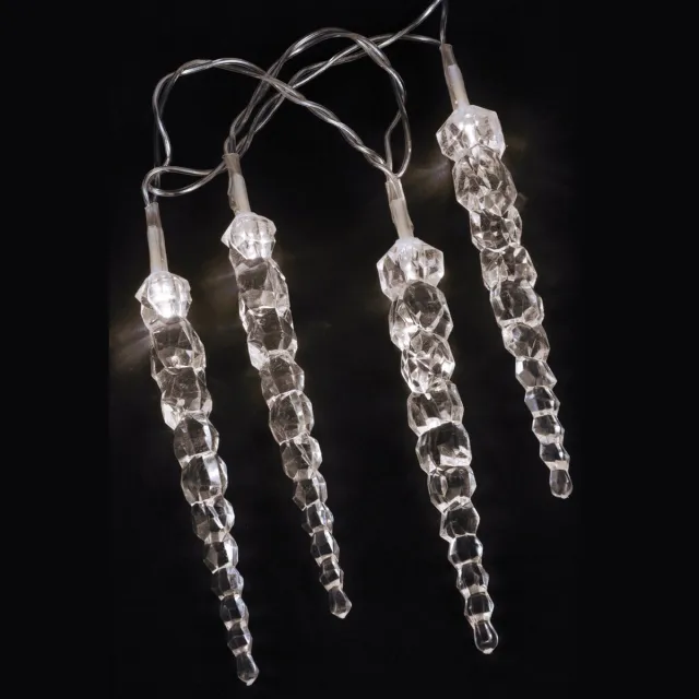 Hi Ijspegelverlichting - 2x - 40 led lampjes - helder/koel wit - 400 cm - buiten - lichtsnoer