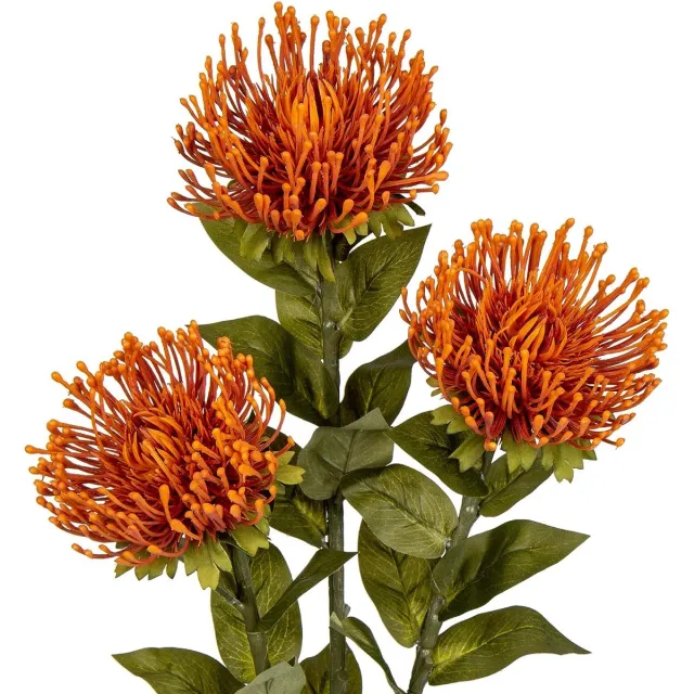 Decoratie Set van 3 kunstspeldenkussens, bloemen, kunstbloemen, chrysanten, decoratie, kunstspinnen, decoratie voor herfstdecoratie, huisdecoratie, bruiloft, tuinfeest, decoratie, bloemstuk, oranje