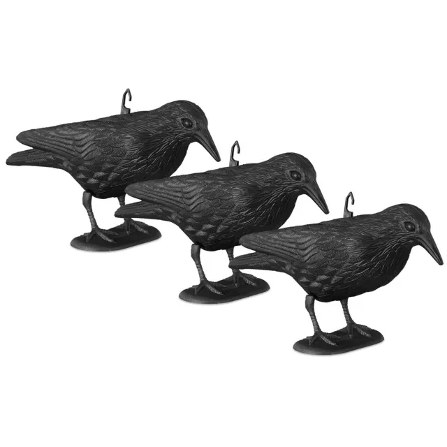 Duraxl Vogelverschrikker - Set van 3 - Kunststof - Zwart - 19 x 13 x 29 cm