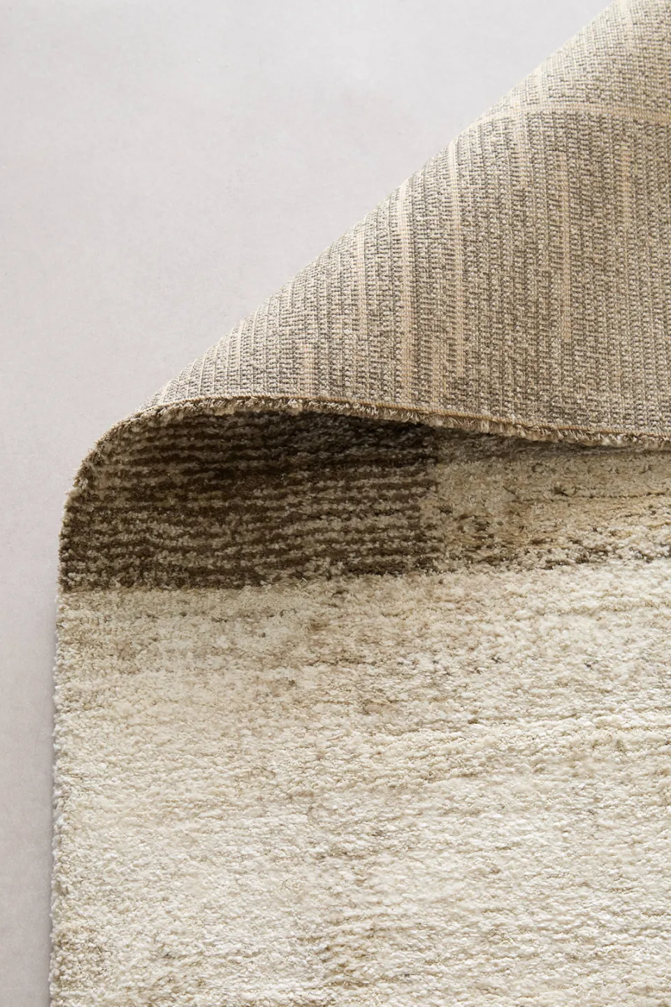 NOUS Living Horizon hoogpolig vloerkleed crème donkerbruin, foto 3