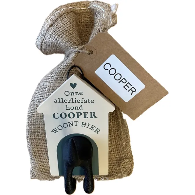 History and Heraldry Hondenriemhouder-Cooper-in leuk kado verpakking-15cmx10cm-woonaccessoires-hondengarderobe-kapstok voor honden-kado idee voor hondenbezitters-haak voor hondenriem creme