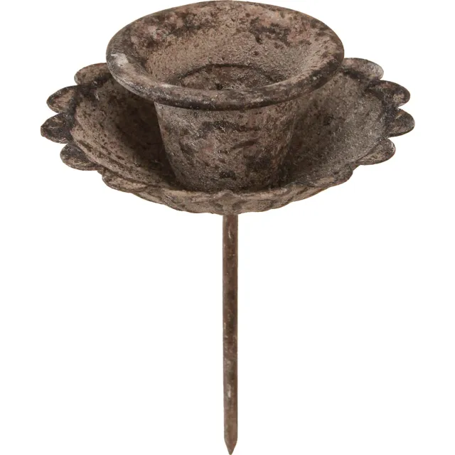 posiwio Vintage puntkaarshouder om in te steken Ø8,5cm H11,5cm 4st Bruin