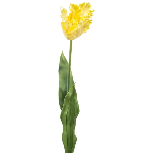 Emerald Kunstbloem Tulp Parrot 68cm Licht geel - Kunstplant voor binnen