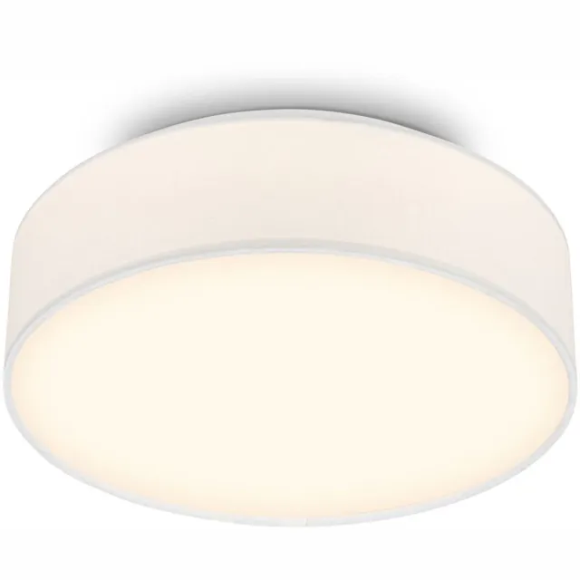 Briloner Duck - Plafondlamp met stoffen kap - warm wit licht - woonkamer verlichting - 16W - Ø30 - wit Wit (inkl. verlichting)