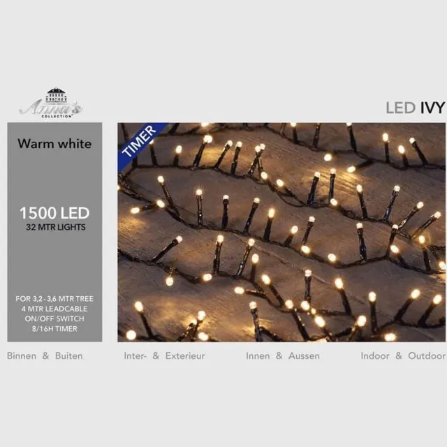 Anna's Collection Kerstverlichting LED Ivy 1500 LED / 32 meter warmwit met timer Anna...