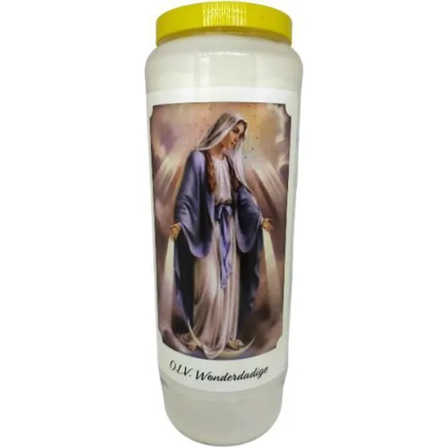 noveenkaars OLV Wonderdadige - Noveenkaars - 9 dagen brander (5 stuks) Wit