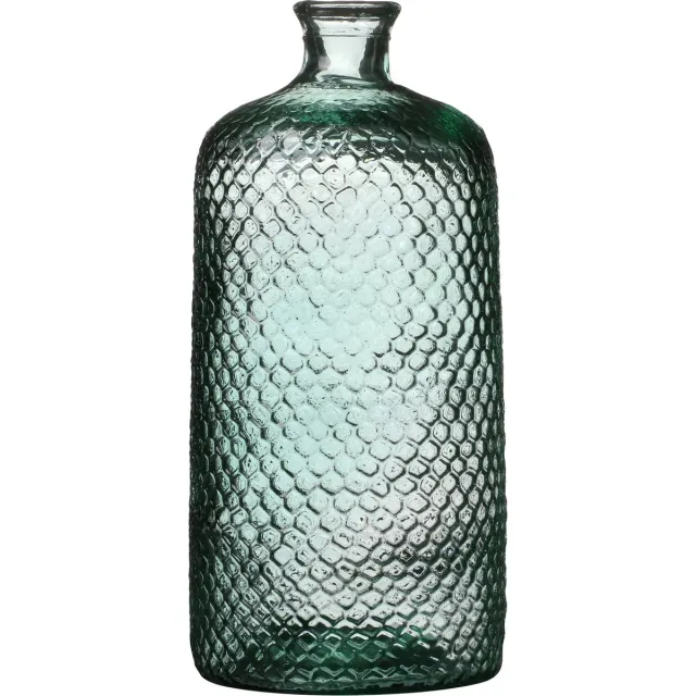 Natural Living Bloemenvaas Scubs Bottle - helder geschubt transparant - glas - 18 x 42 cm - Fles vazen