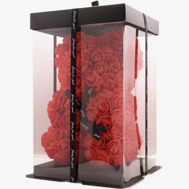 Cortina Retail Rode Rozen Beer - 25 CM - Inclusief Luxe Giftbox Rood